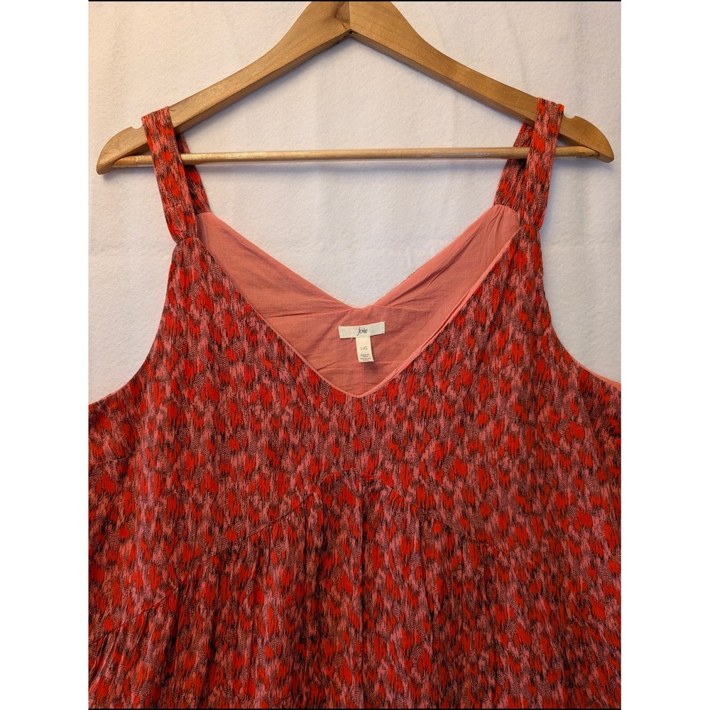 Joie Tea Rose Cotton Tiered V-Neck Midi Dress JE6001PR Mens L - Picture 2 of 13